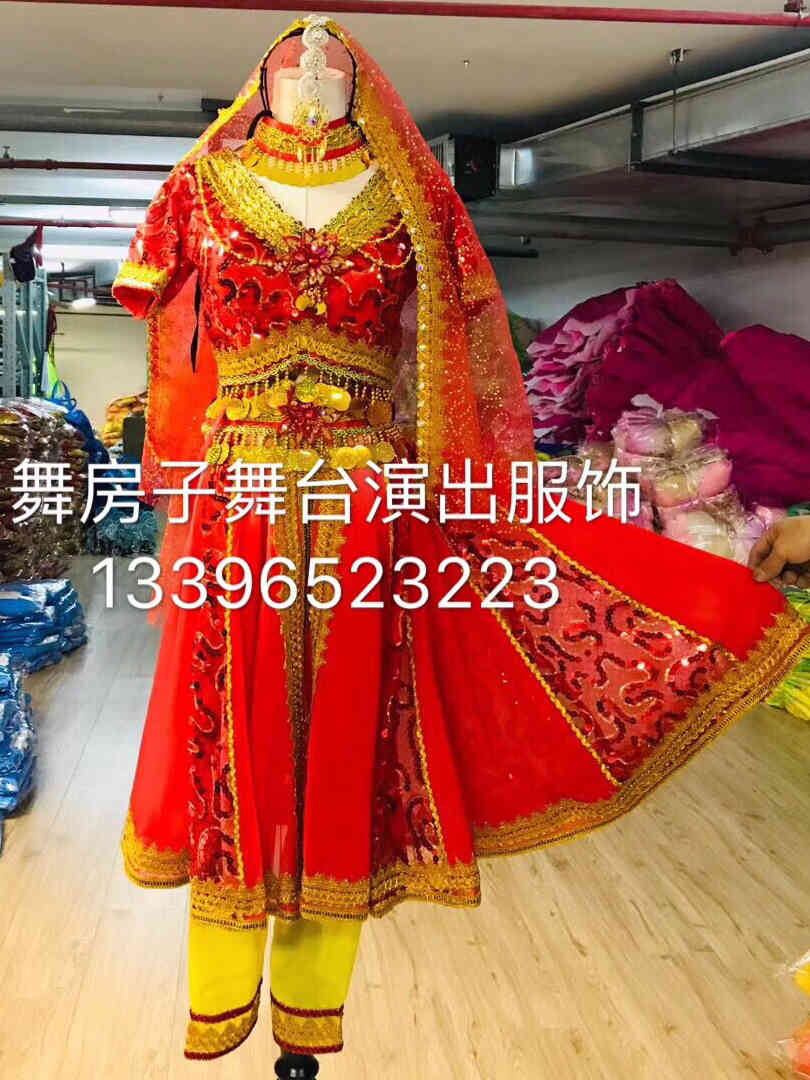 出租新款印度舞肚皮舞服装 杭州重工天竺少女印度舞演出服装租赁